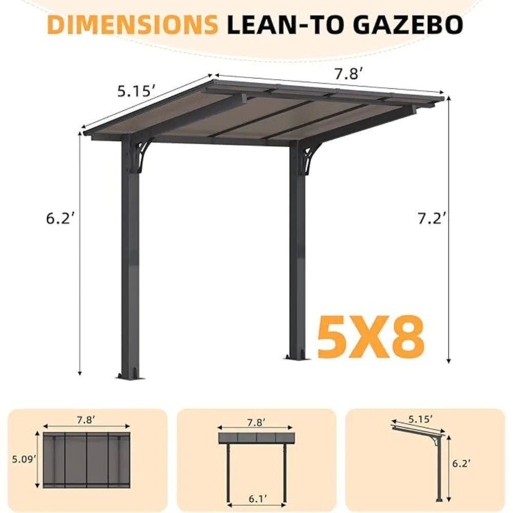 Outdoor Grill Gazebo Freestanding Heavy Duty Hardtop Carport Pergola