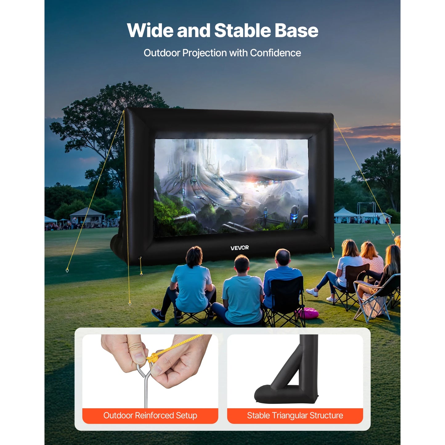 SucceBuy Inflatable Projector Screen With 120W Air Blower For Outdoor Theater