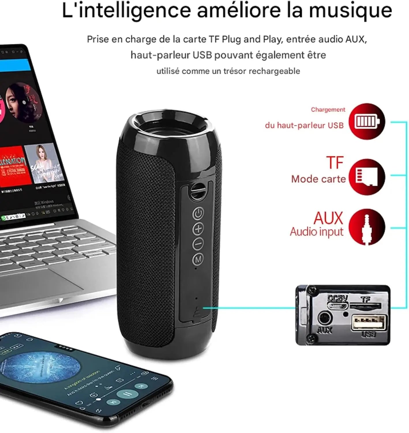 Portable Bluetooth Speaker IPX4 Waterproof Bluetooth Five Point Zero MP3 Player