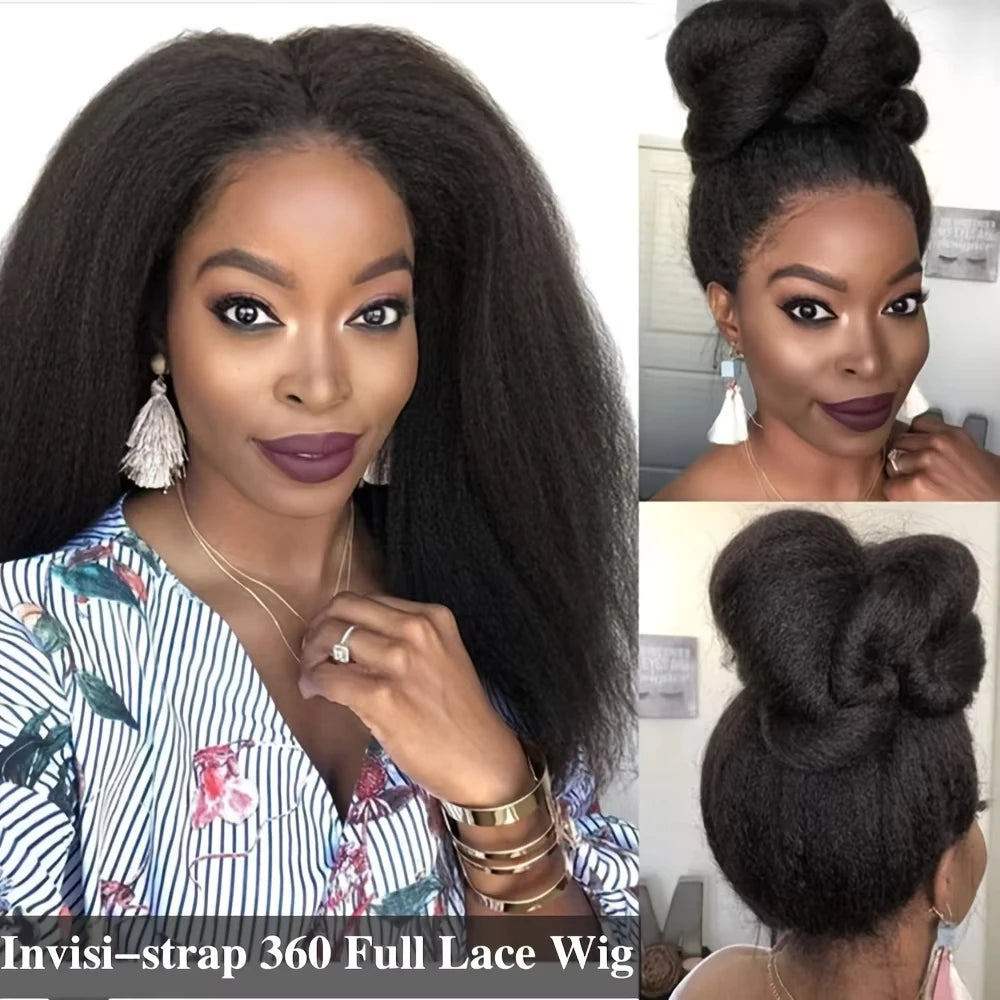 Havren Full Lace Glueless Wig Kinky Straight Vpart Human Hair