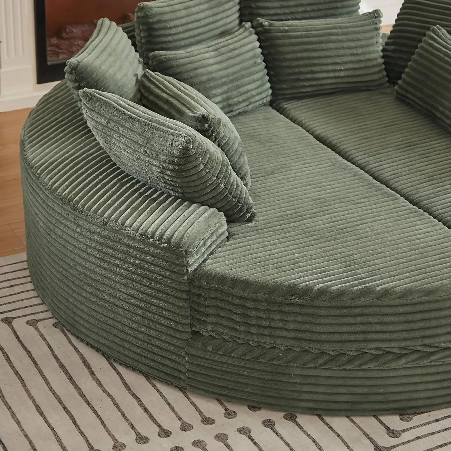 Oversized Round Chaise Lounge Chair Converts Into Two