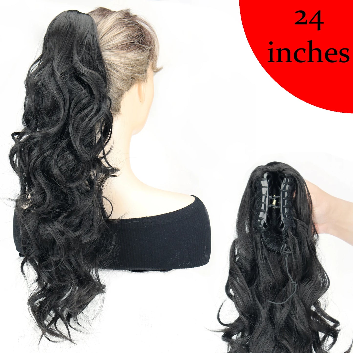 AZQUEEN Synthetic Claw Clip Ponytail Hair Extension Wavy Heat Resistant