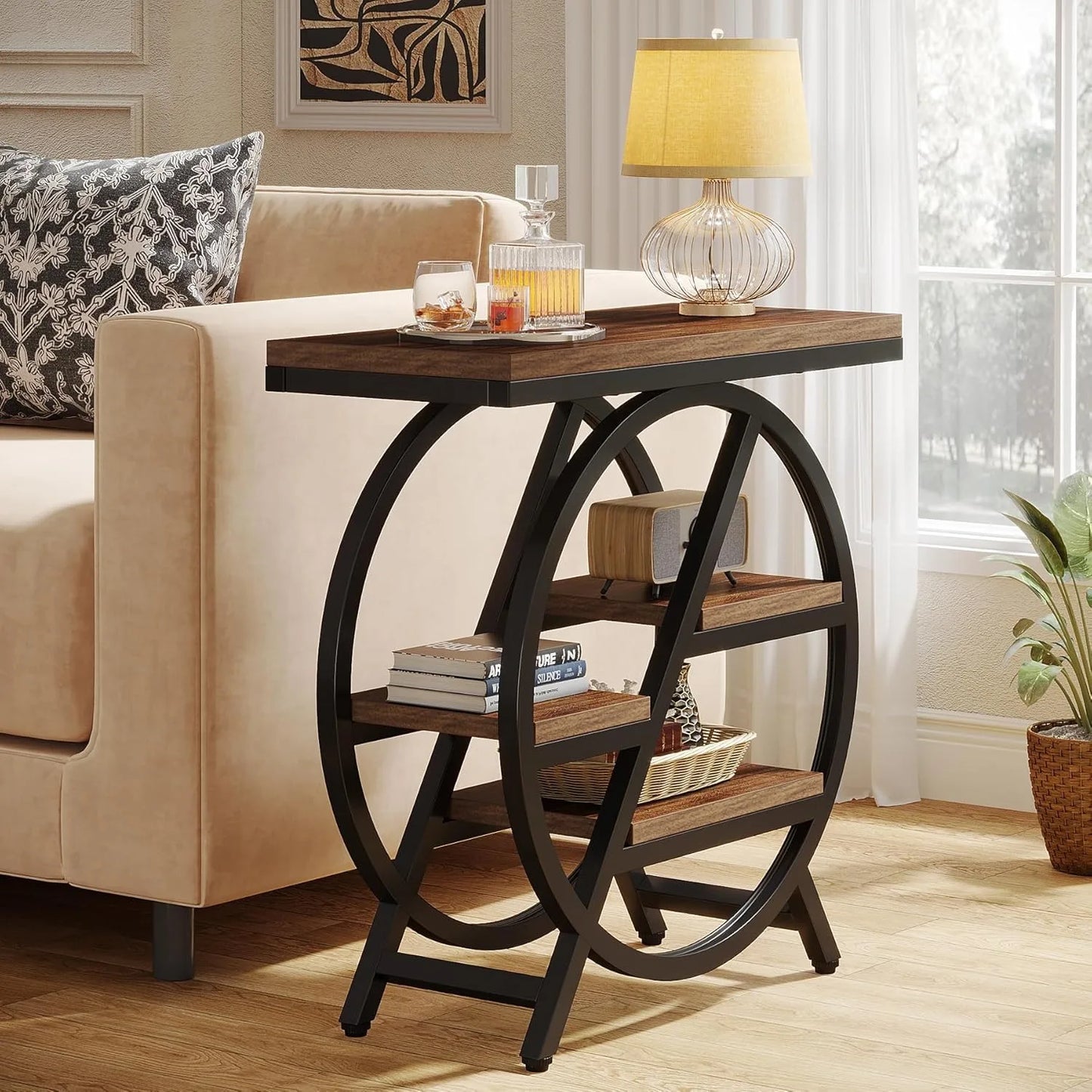 Little Tree 3-Tier Narrow Side Table With Storage