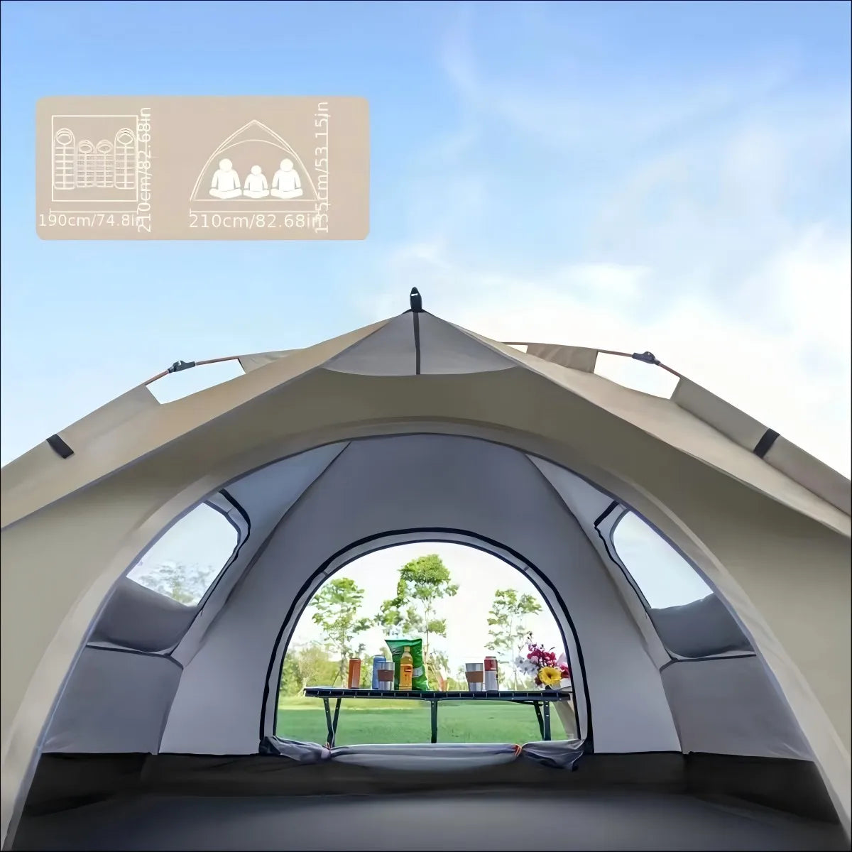 Pakicetus Small Auto Tent Quick 60 Second Setup Sunshade All Weather Portable