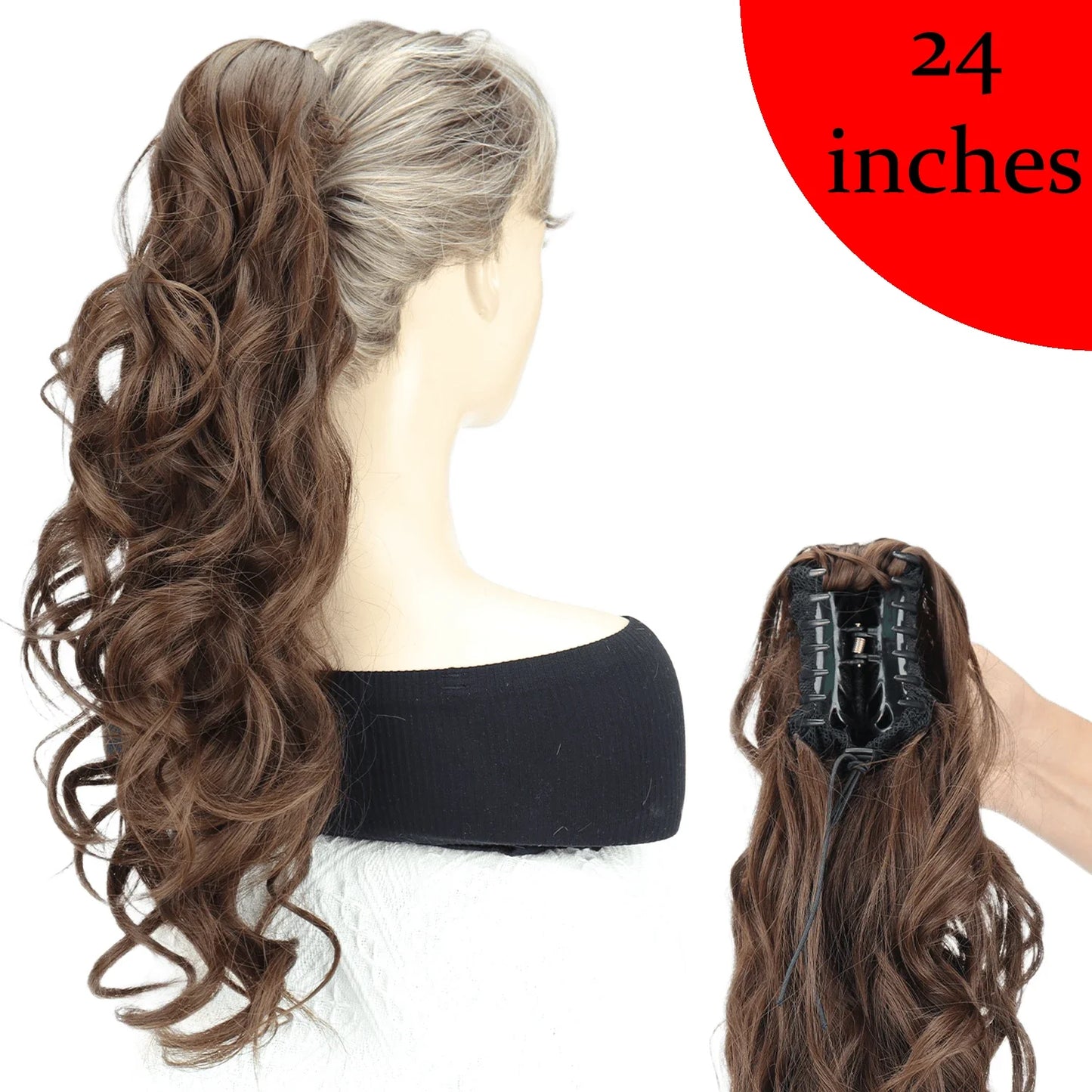 AZQUEEN Synthetic Claw Clip Ponytail Hair Extension Wavy Heat Resistant