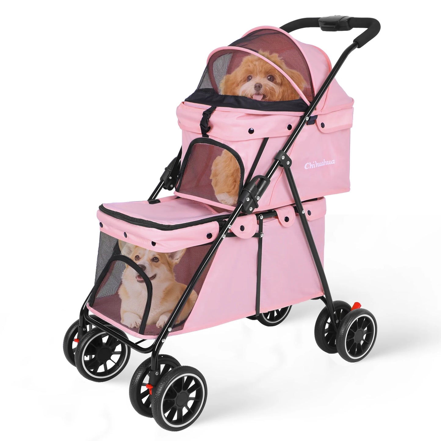CHIHUAHU 2-in-1 Double Pet Stroller For Small Dogs And Cats