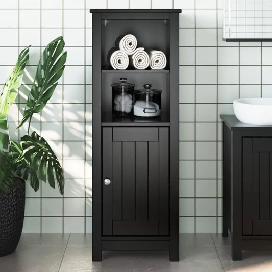 Solid Pine Wood Free Standing Bathroom Cabinet Organizer
