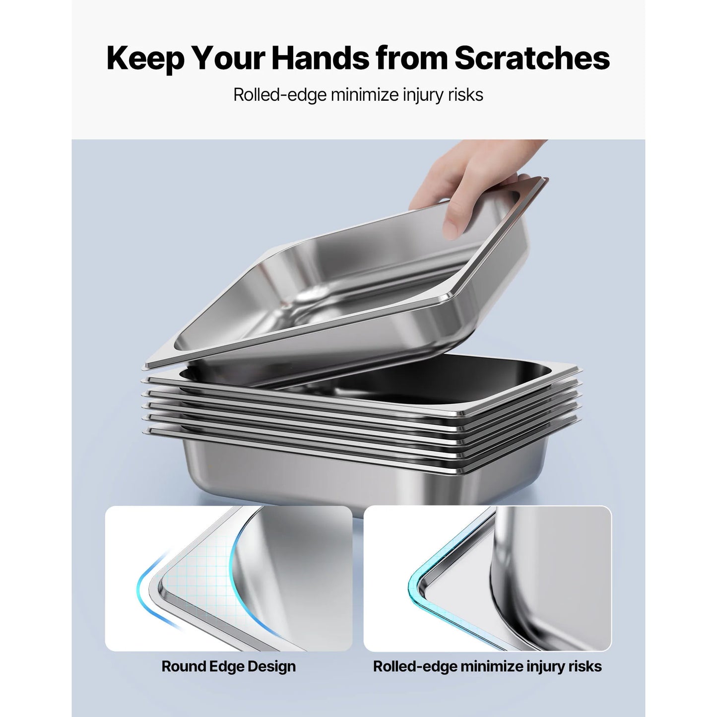SucceBuy Stainless Steam Hotel Pan For Catering And Restaurant