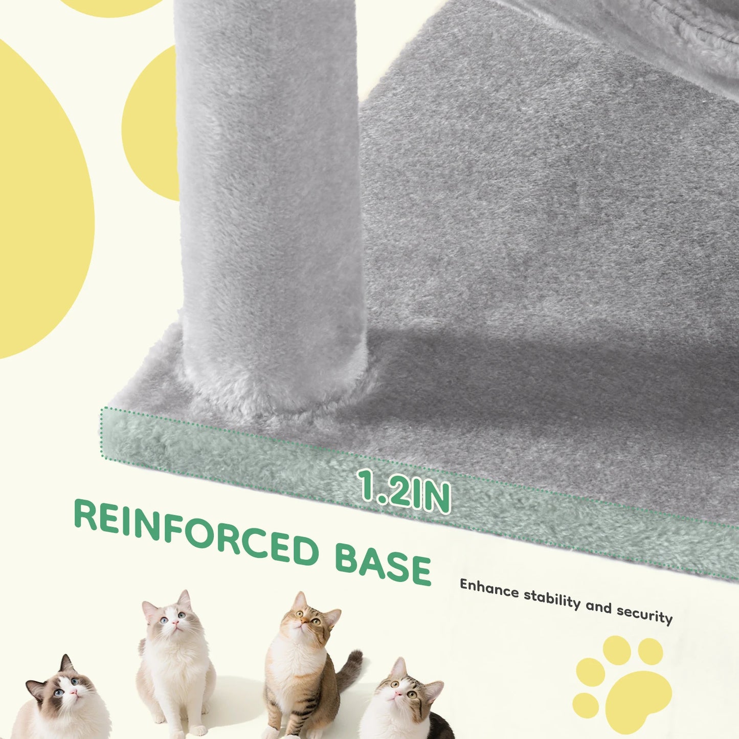 JHK Cat Tree Tower for MultiCat Homes with Sisal Posts