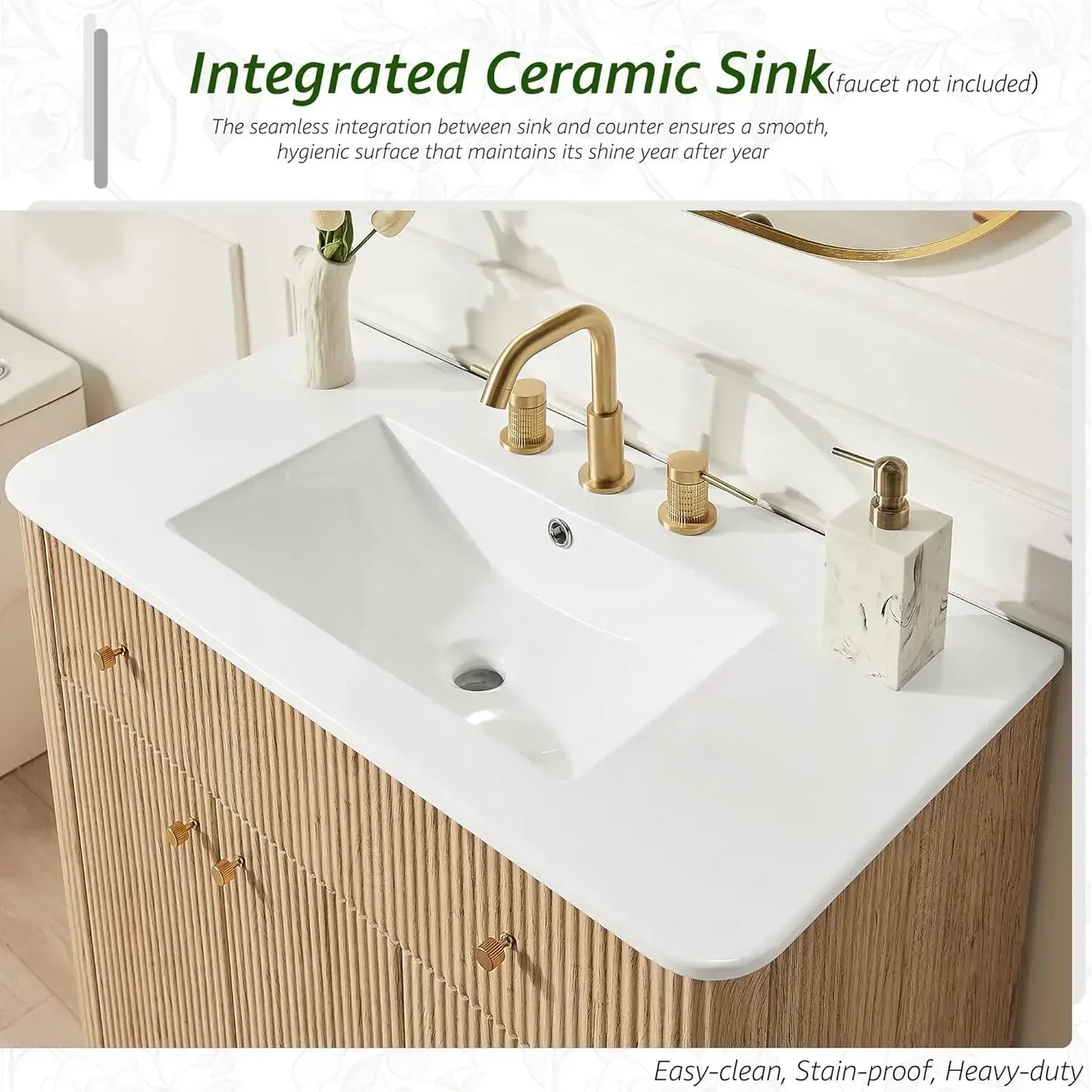 Modern Bathroom Vanity With Sink And Storage Cabinet