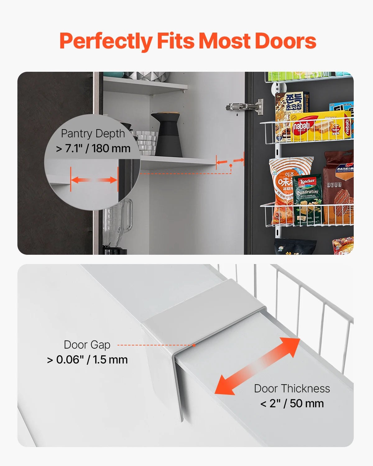 VEVOR Over the Door Pantry Organizer Heavy Duty Spice Rack