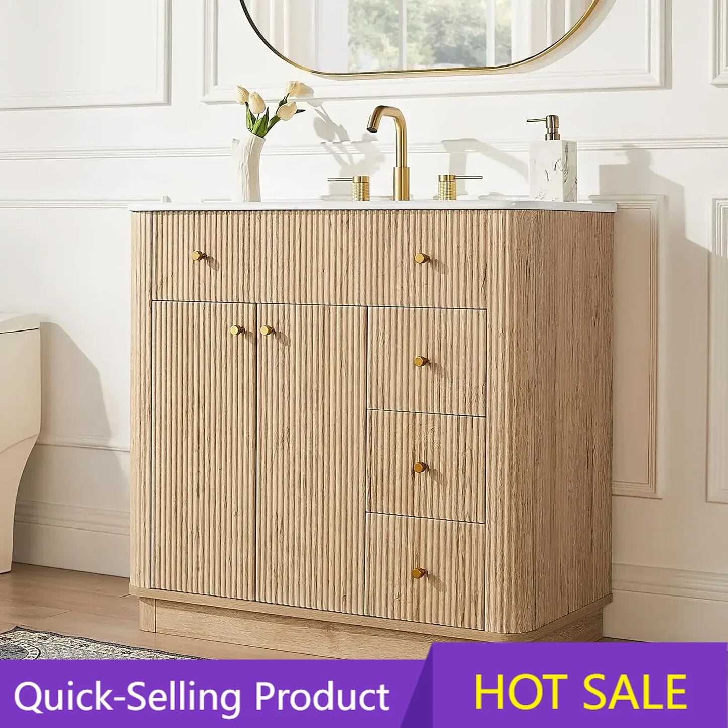 Modern Bathroom Vanity With Sink And Storage Cabinet
