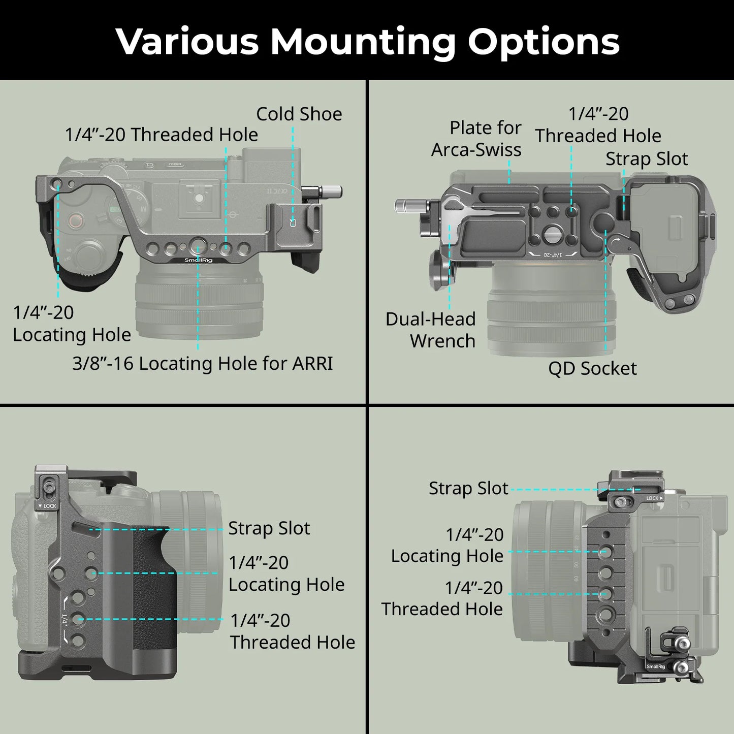 SmallRig HawkLock Quick Release Cage Kit With Silicone Handle