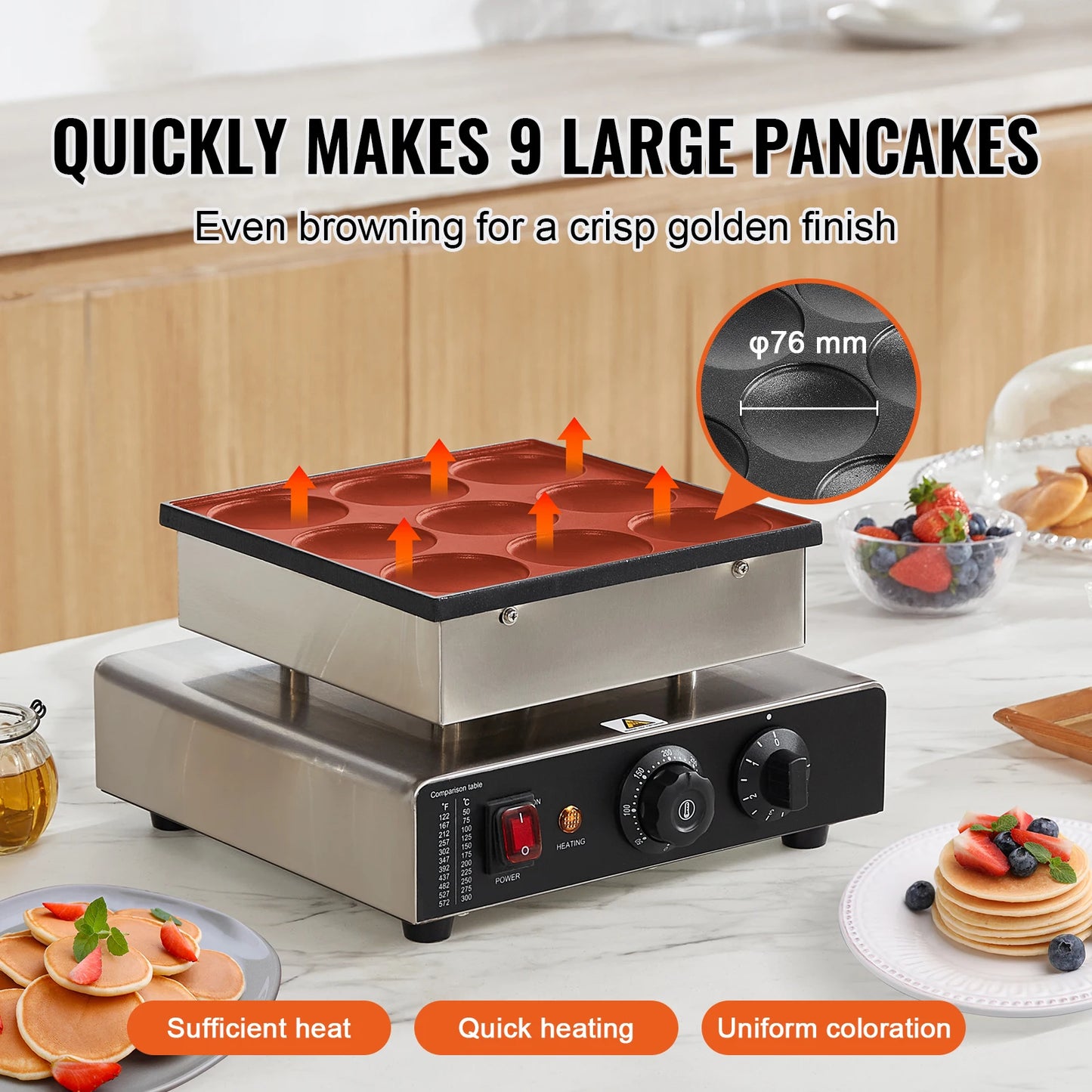 SucceBuy Dutch Pancake Maker Dorayaki Poffertjes Grill