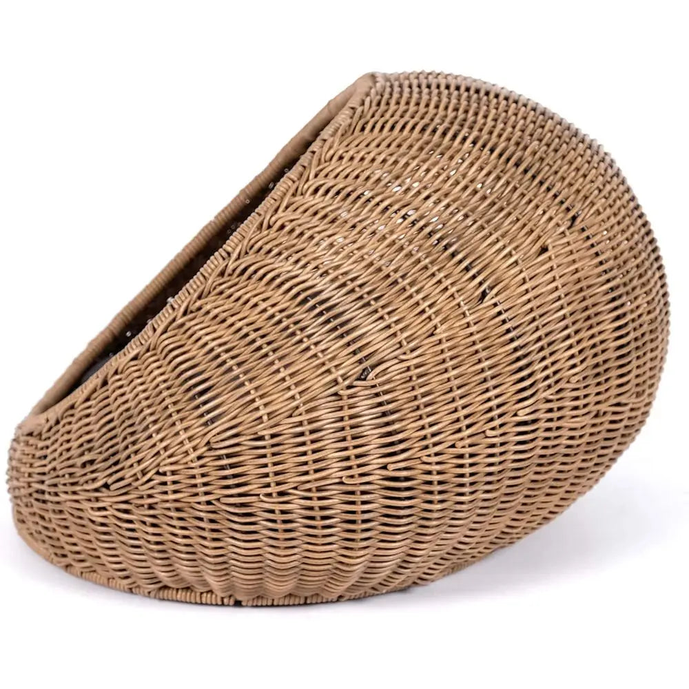Wicker Cat Bed Dome for Indoor Cats Hideaway Covered Basket