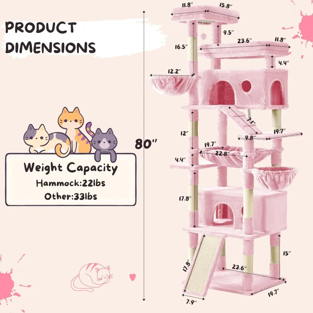 Cat Tree Tower With Scratching Posts Perches And Caves