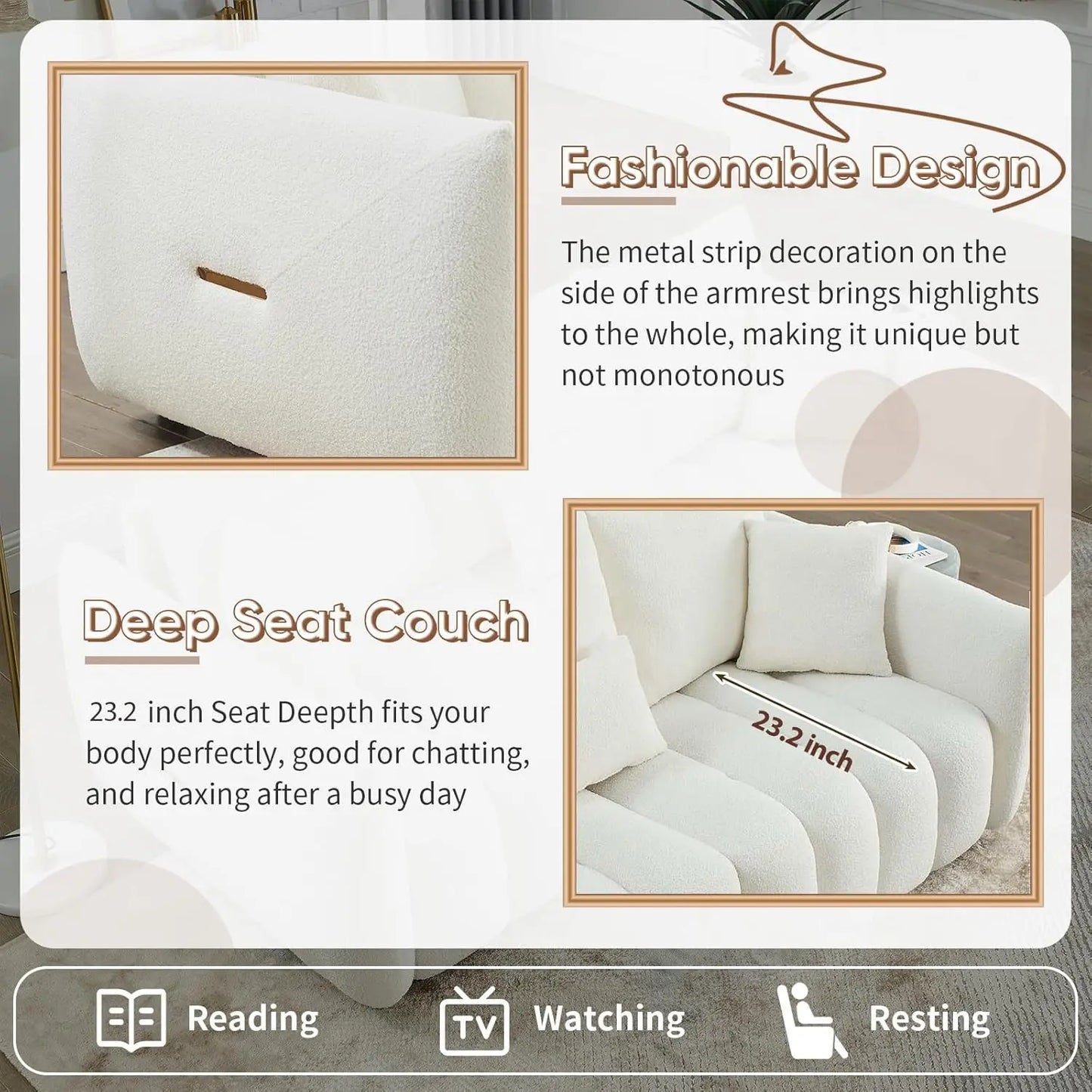 Teddy Sofa Set Of Three Cloud Boucle Modern Living Room