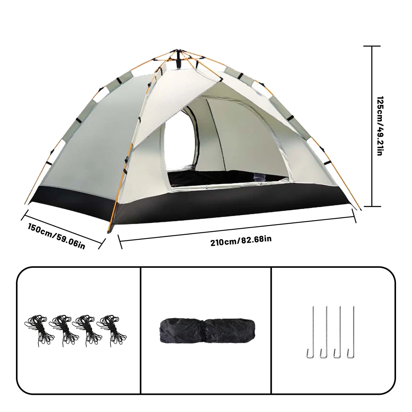 Pakicetus Small Auto Tent Quick 60 Second Setup Sunshade All Weather Portable