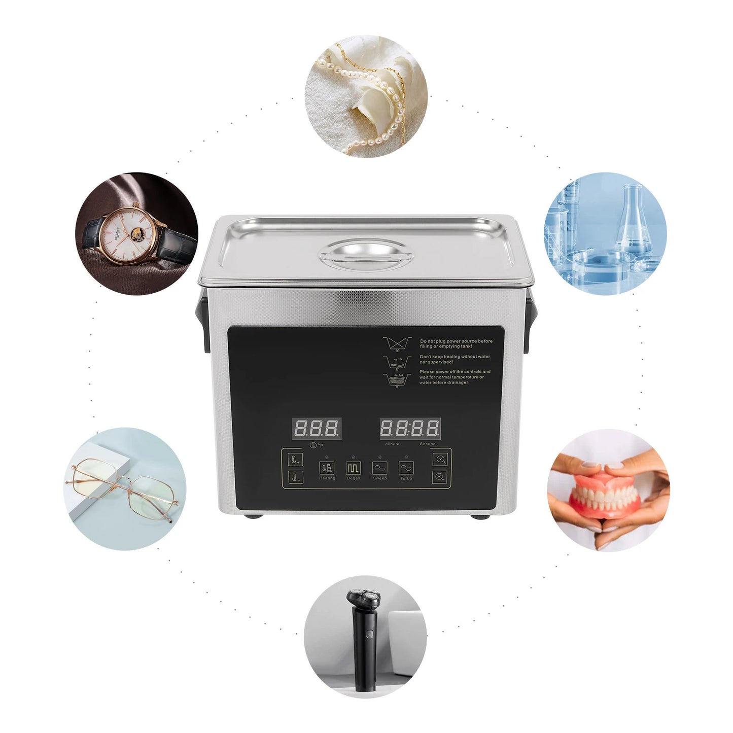 Ultrasonic Jewelry And Glasses Cleaning Machine With Dual Frequency
