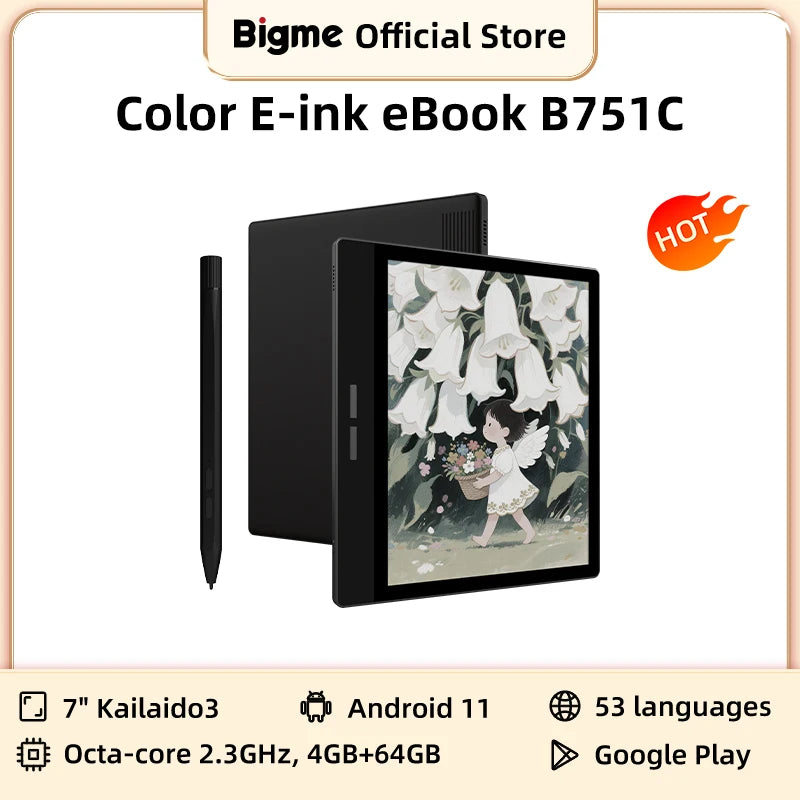 BIGME B751C Android 11 E Ink Tablet With Google Play 4GB RAM 64GB