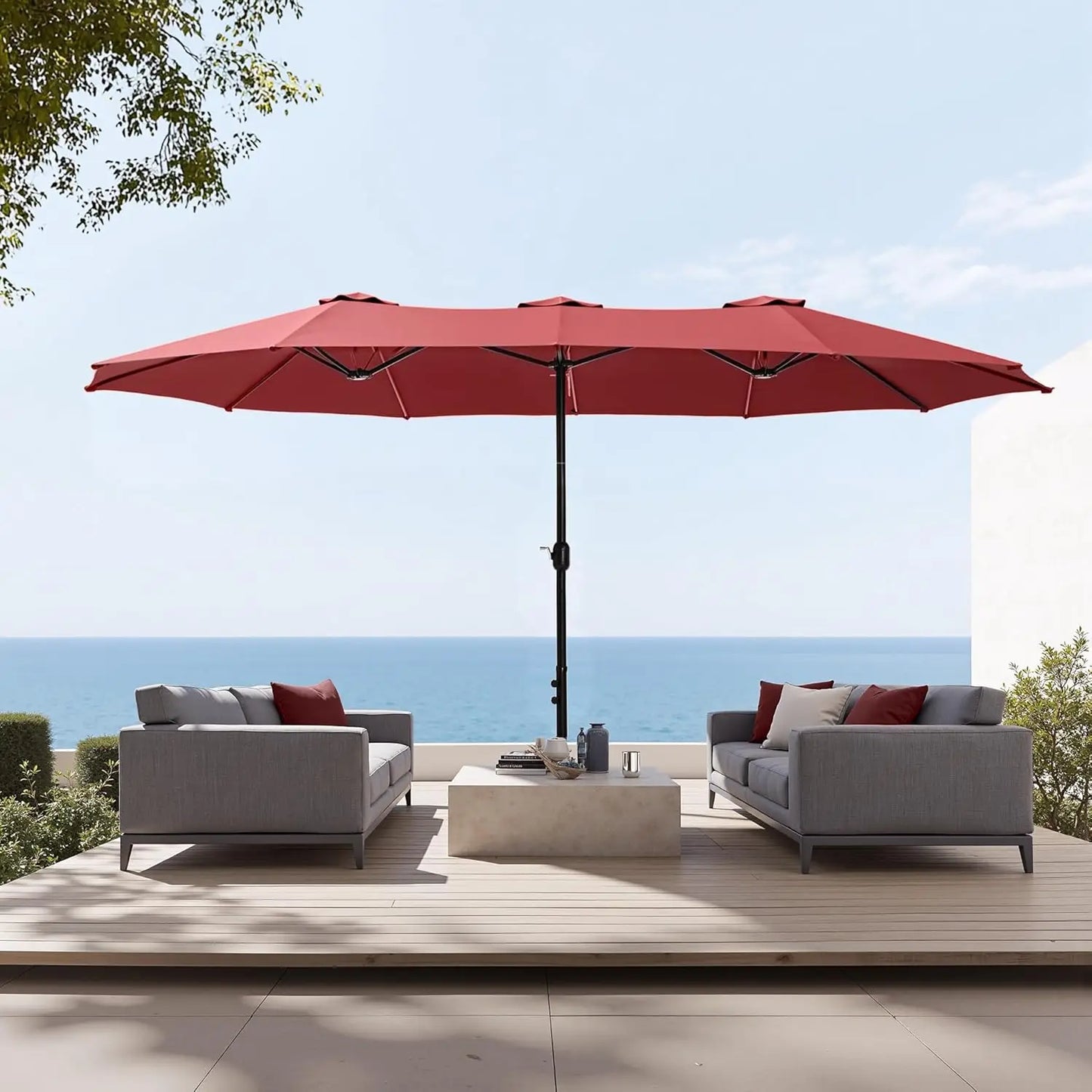 HUANZHUANG Patio Umbrella With Base Included Heavy Duty Market