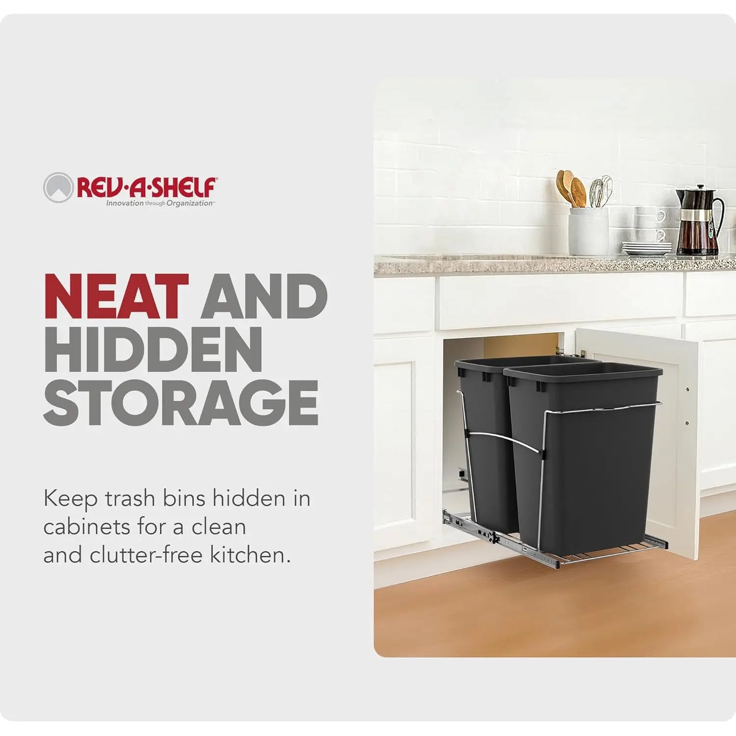 Double Pullout Trash Can For Kitchen Cabinets Full Extension Slides