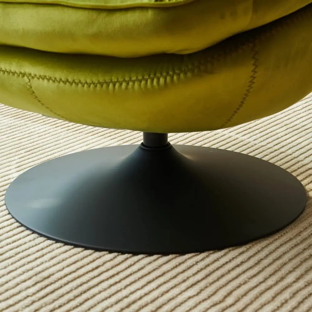 Todrani Velvet Tufted Swivel Armchair Set With Ottoman For Living Room