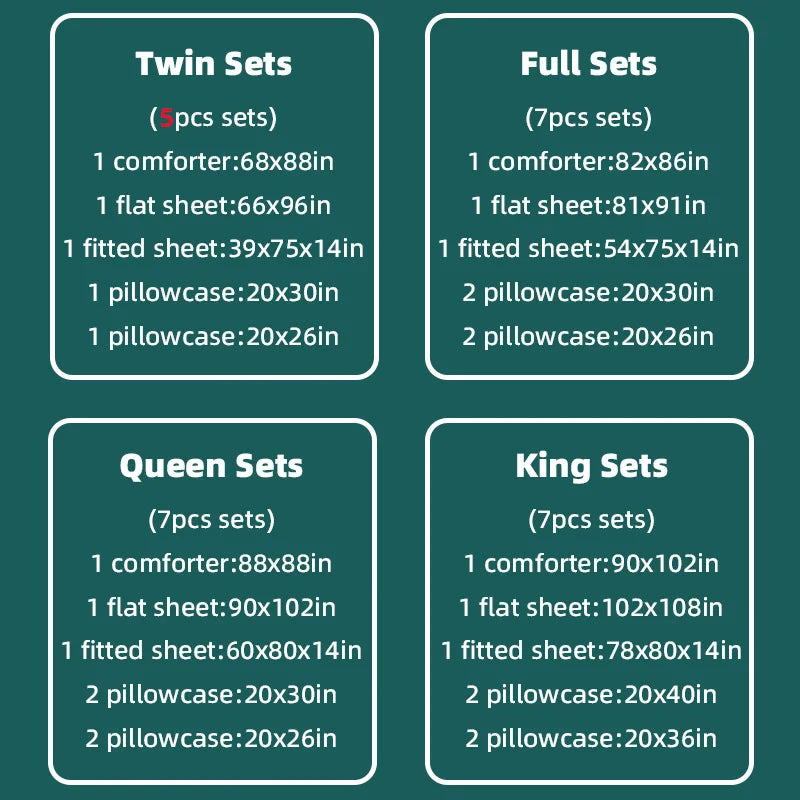 EasYum 7Piece Bedding Set Quilt Comforter and Sheets