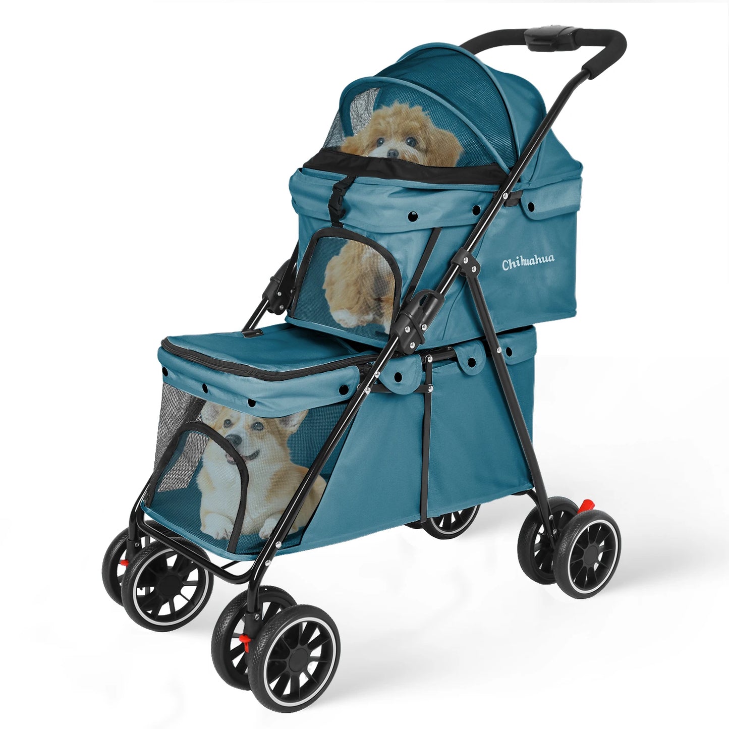 CHIHUAHU 2-in-1 Double Pet Stroller For Small Dogs And Cats