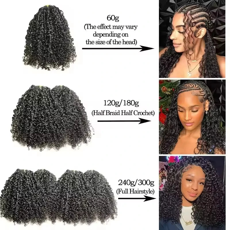 Botisi Brazilian Curly Knotless Crochet Hair Extensions