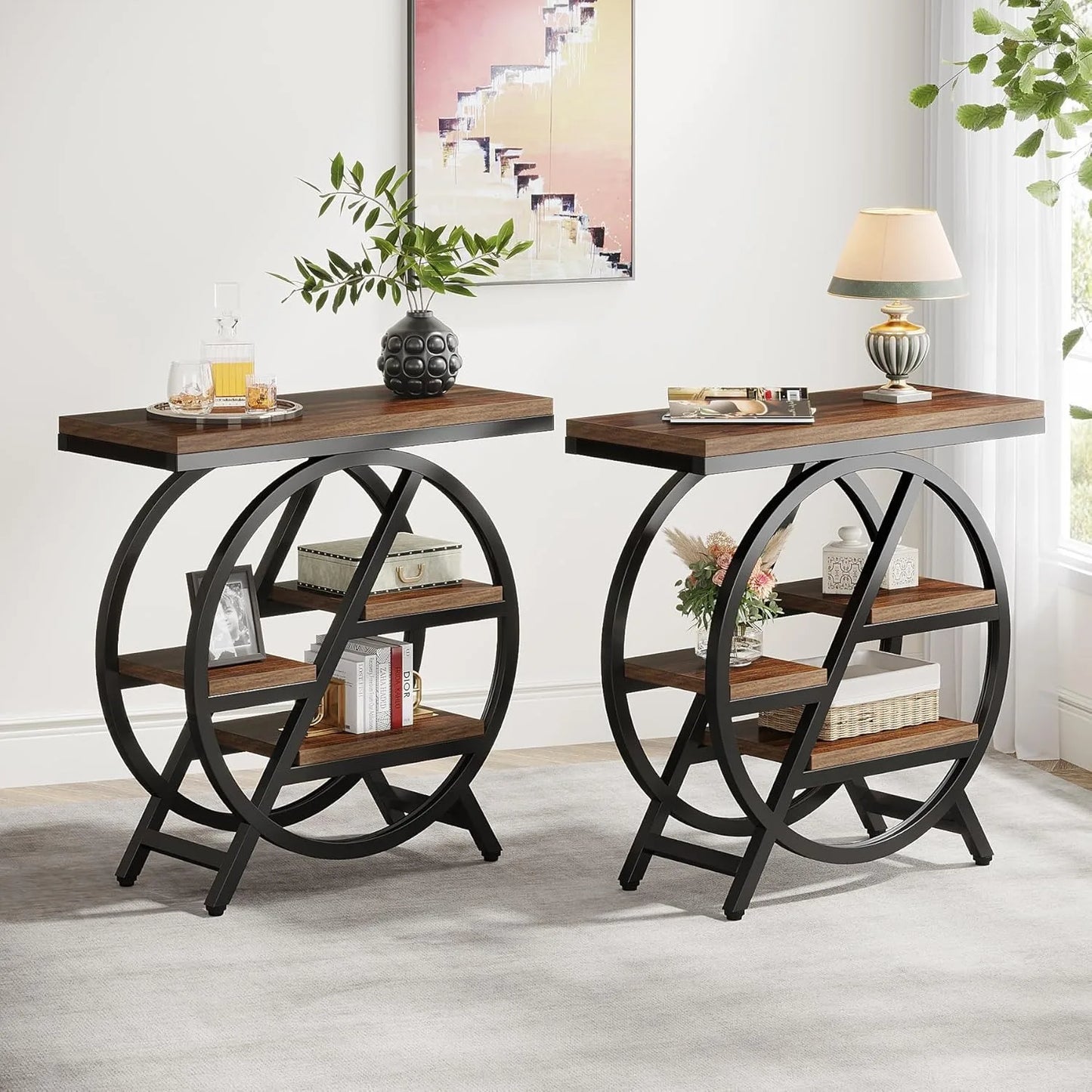 Little Tree 3-Tier Narrow Side Table With Storage
