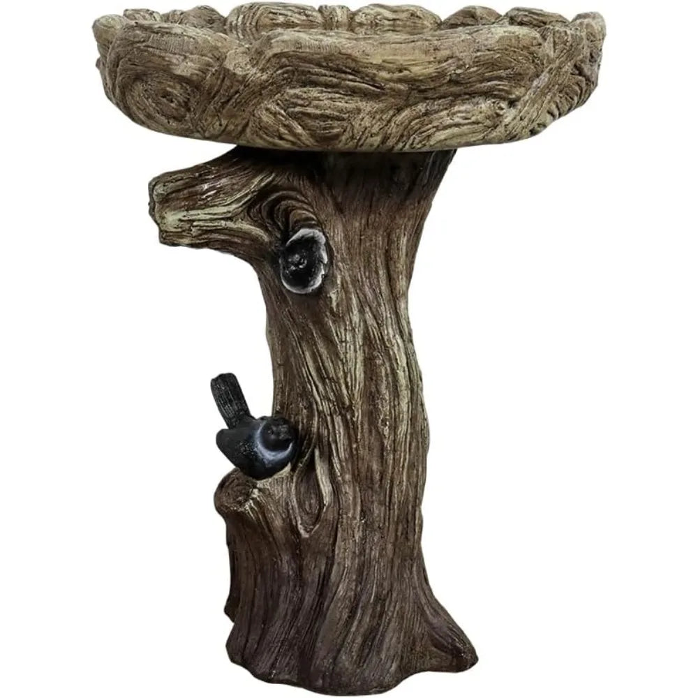 Fibre Reinforced Concrete Bird Bath With Birds Outdoor Decor