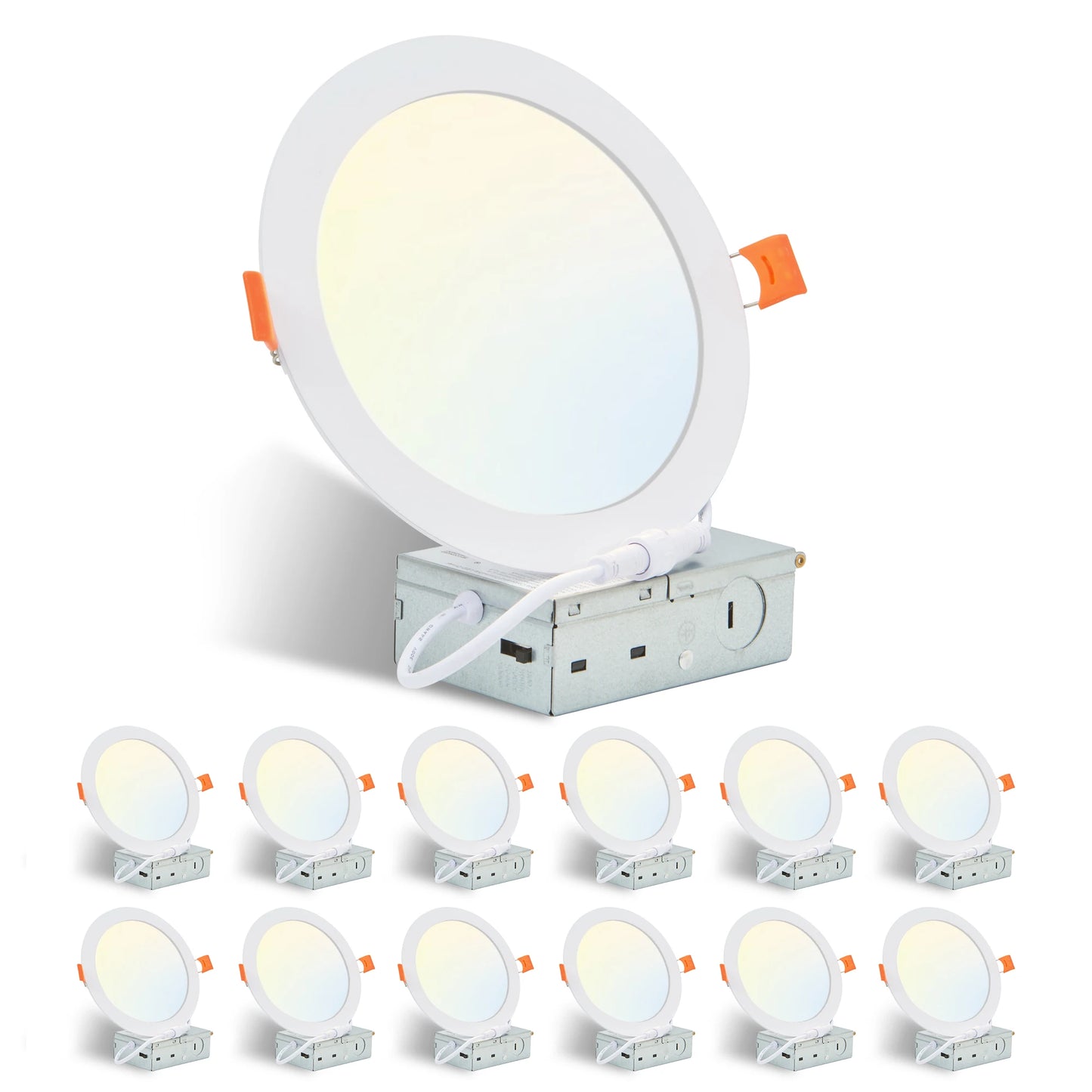 ARLGSITE 12-Pack LED Recessed Lights with Dimmable and Adjustable Temperature