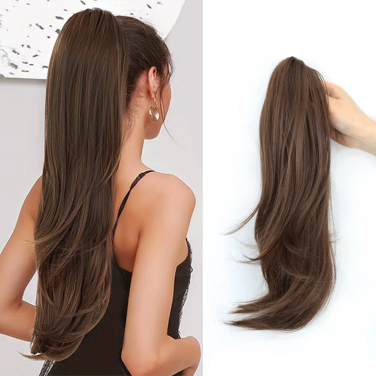 AZQUEEN Synthetic Claw Clip Ponytail Hair Extension Wavy Heat Resistant