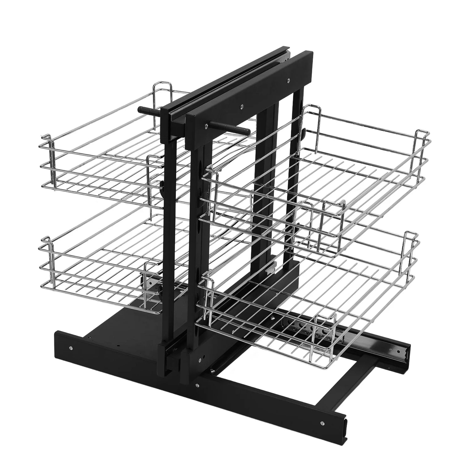 LAIMANEI Corner Pull Out Basket Double Layer Kitchen Cabinet Organizer