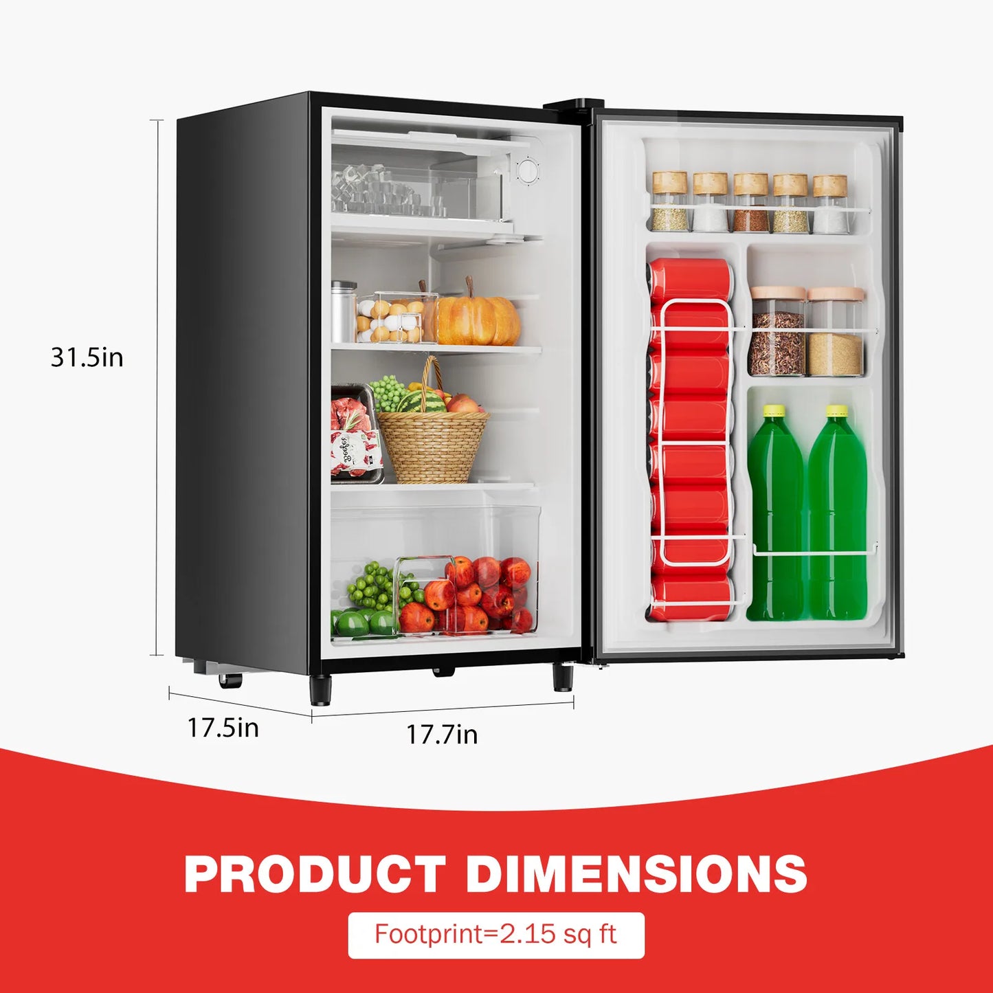 Capacity Quiet Refrigerator With Freezer Compartment