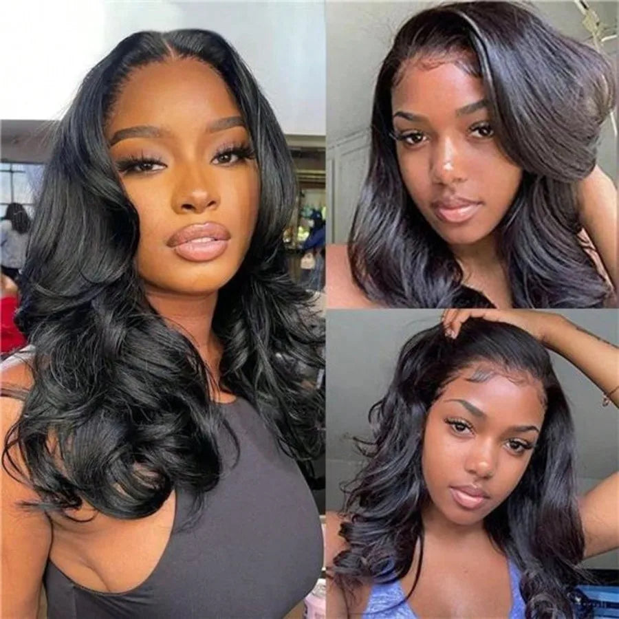 LETMIEO Body Wave Lace Front Virgin Hair Bob Wig Pre-Plucked