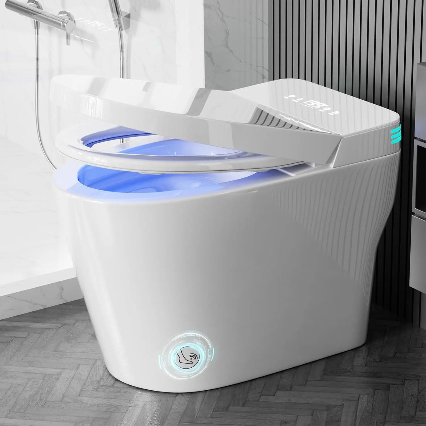Elongated Tankless Smart Toilet With Bidet And Automatic Flush