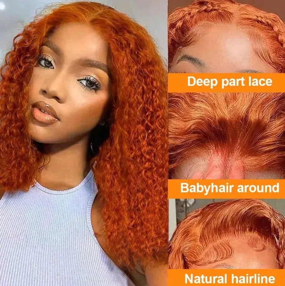 UVEOUS Remy Human Hair Deep Wave Lace Front Bob Wig