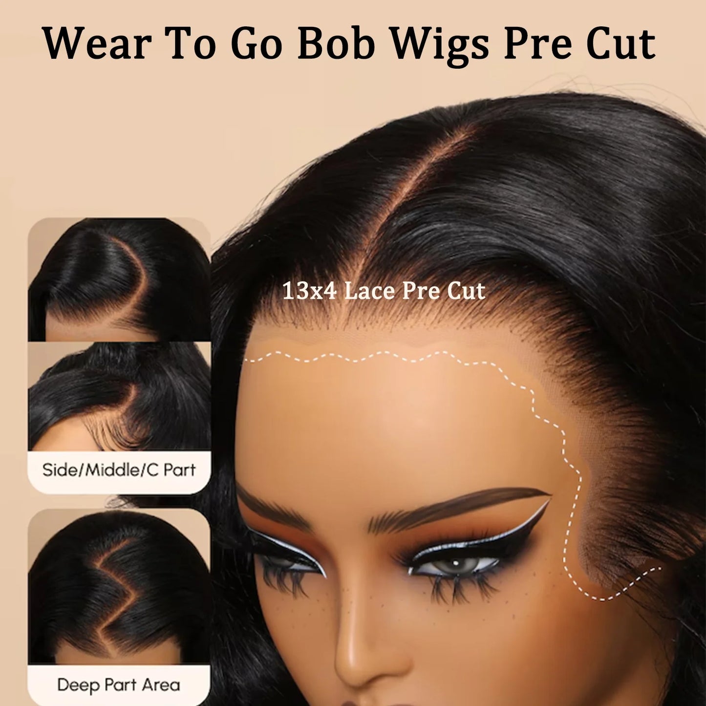 Fiumer Burmese Deep Wave Lace Front Human Hair Wig
