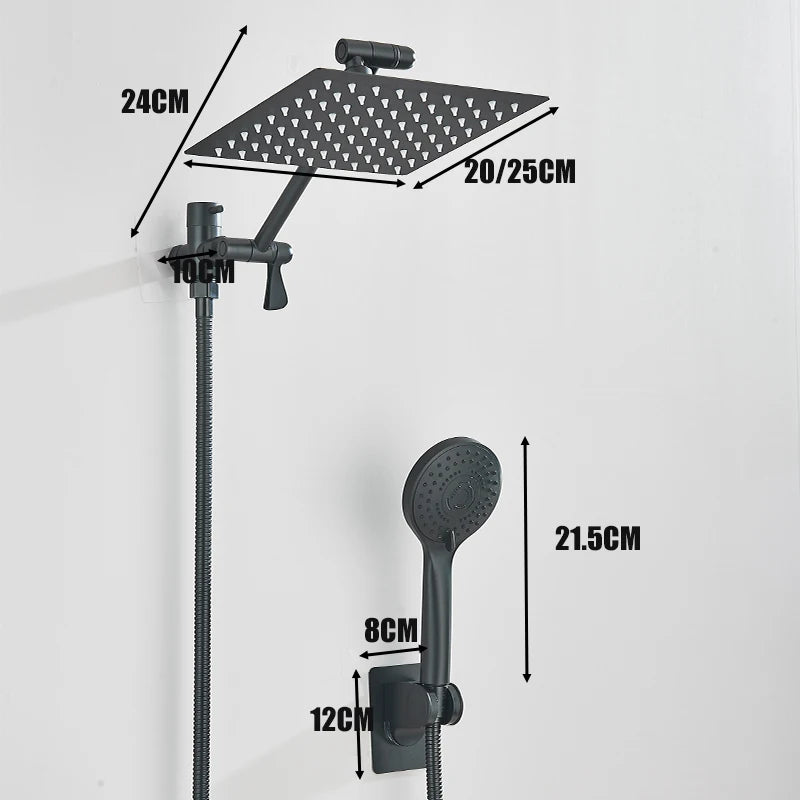 Dfrkjhre Concealed Shower Set With Rainfall Head And Long Hose