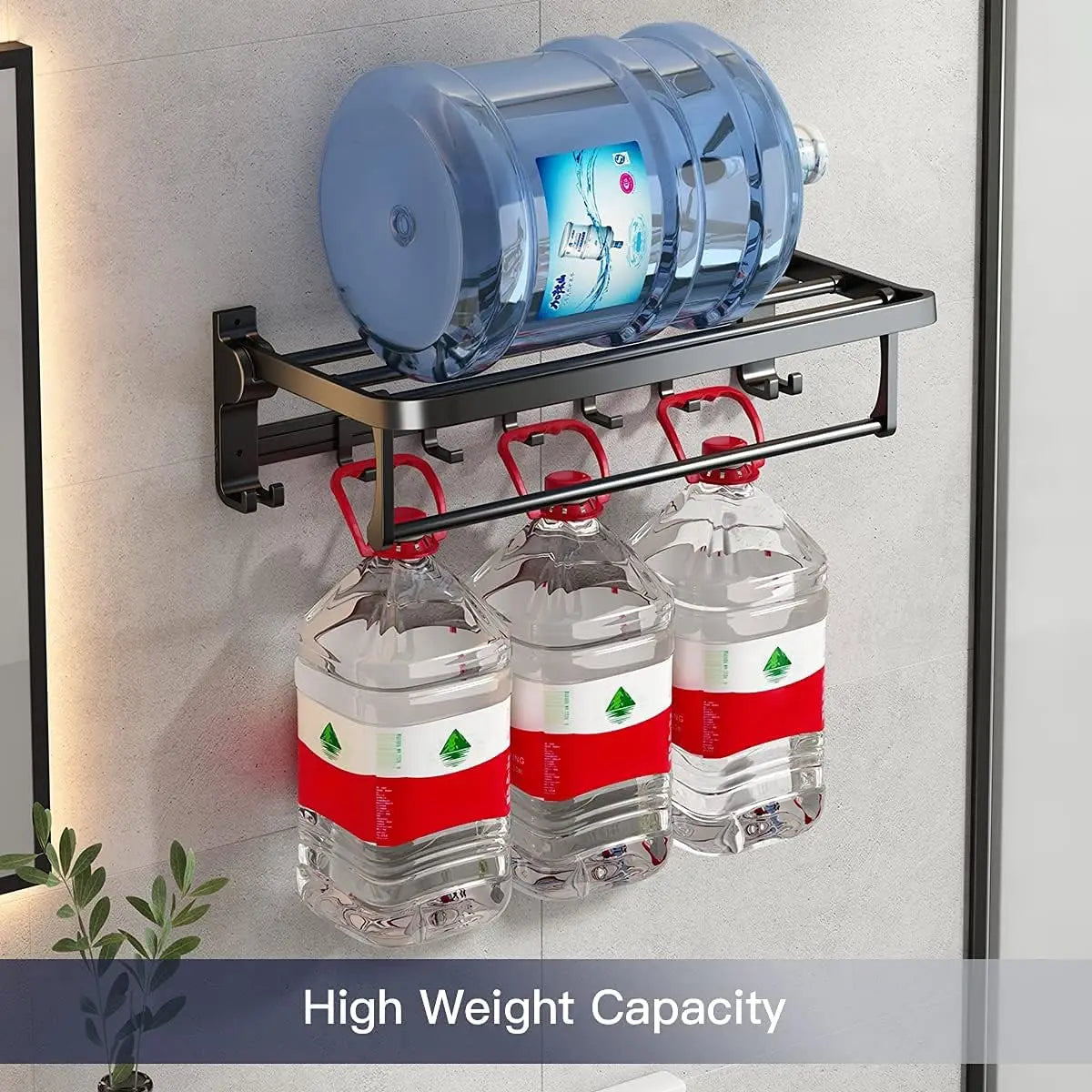 XMSJ Towel Rack With Bar Holder Foldable Shelf Movable Hooks