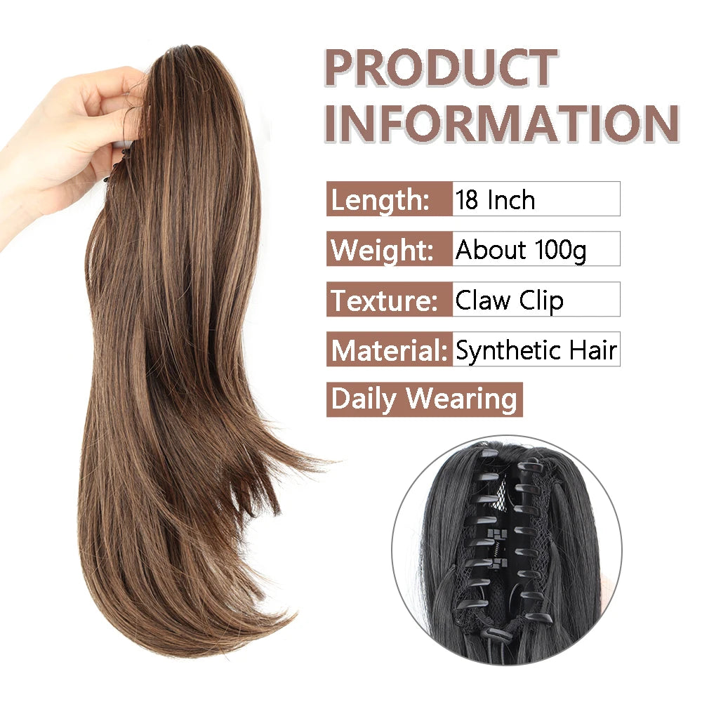 AZQUEEN Synthetic Claw Clip Ponytail Hair Extension Wavy Heat Resistant