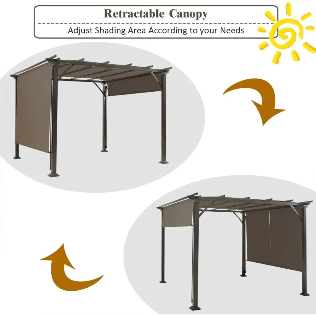 XIUWO Universal Canopy Cover 2 Pack For Outdoor Pergola