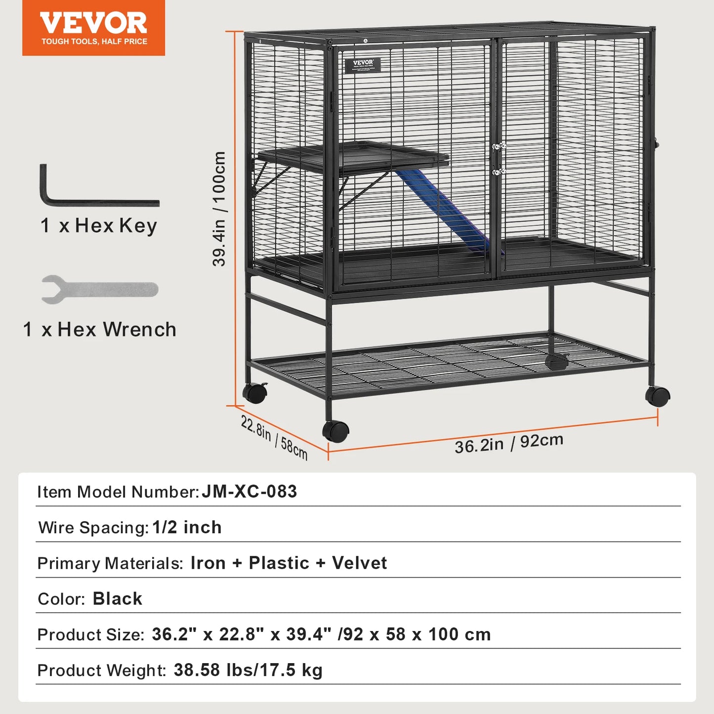 SucceBuy Rolling Metal Ferret Cage 4-Tier Critter Nation
