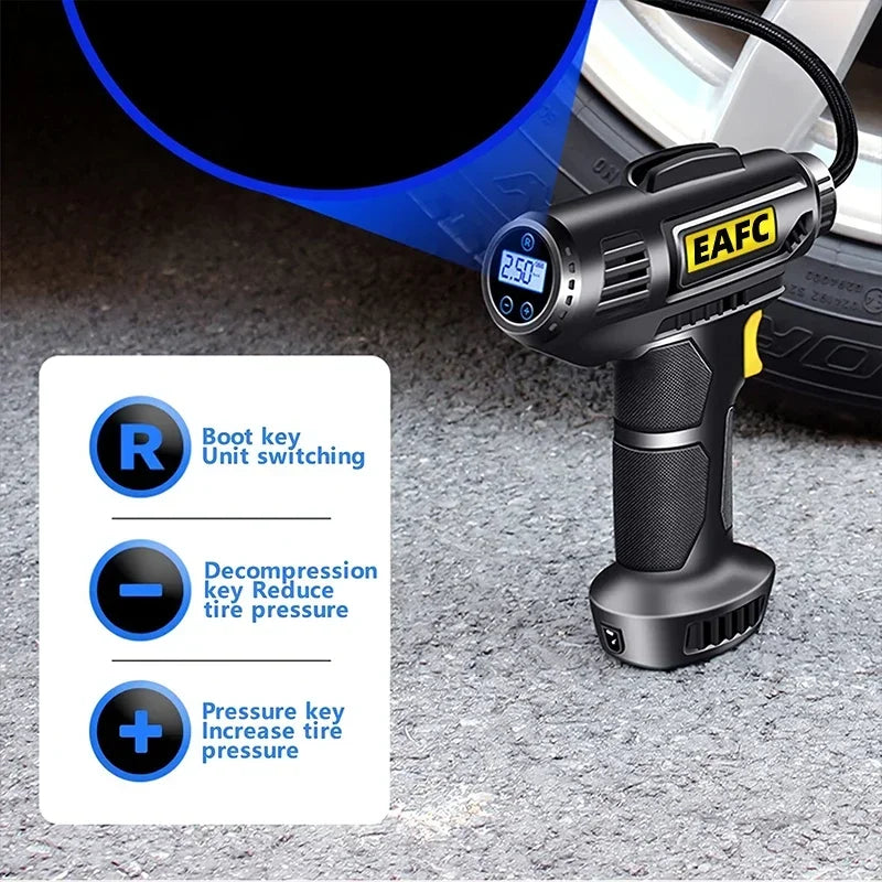 EAFCE Portable Car Tire Inflator 150 PSI Battery Pump