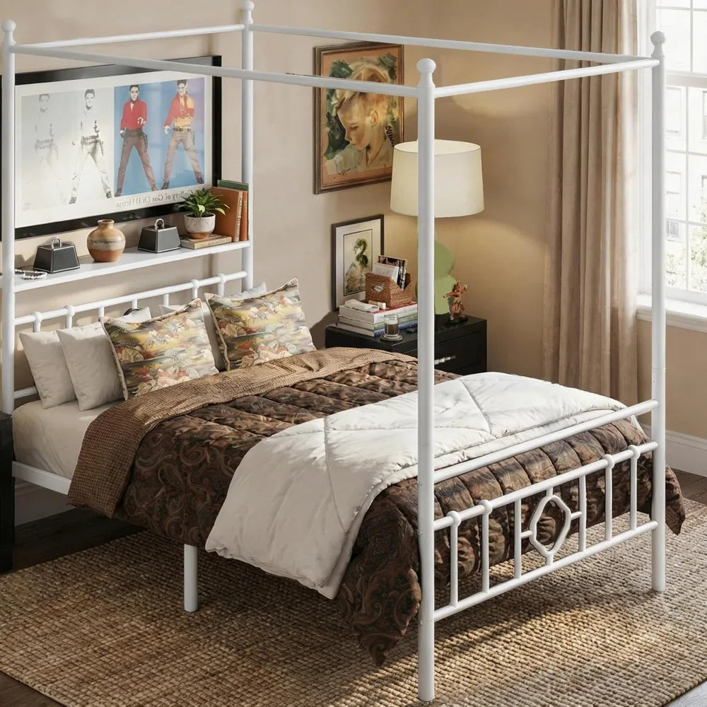 XIAOLANG Bed Frame With Storage Headboard And Under Bed Storage