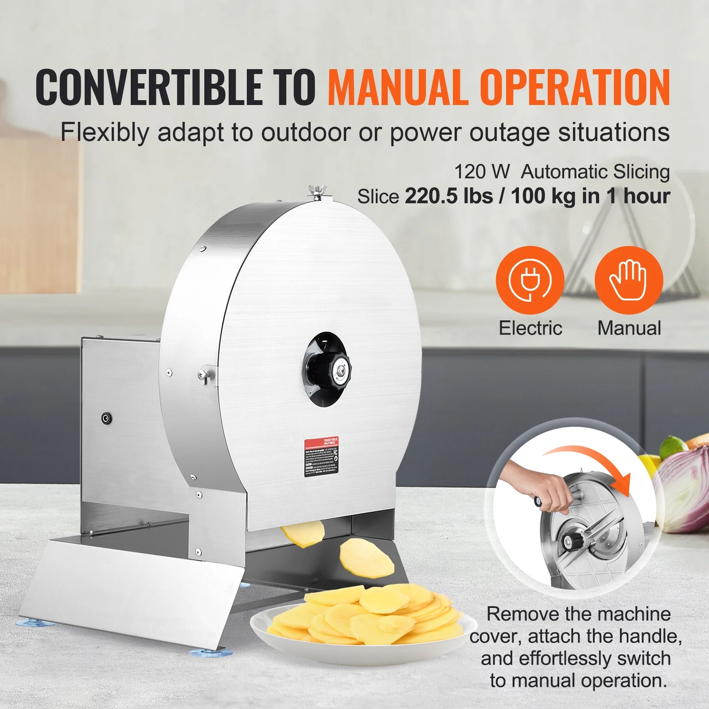 VEVOR Electric Vegetable Slicer With Adjustable Thickness