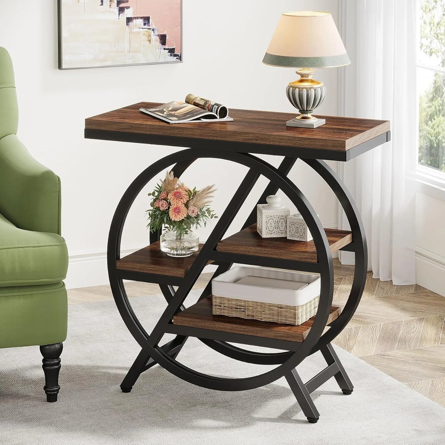 Little Tree 3-Tier Narrow Side Table With Storage