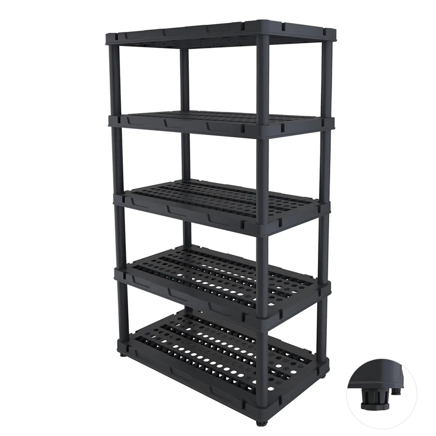 Plastic Storage Shelves 4-Tier Steel Shelving Unit